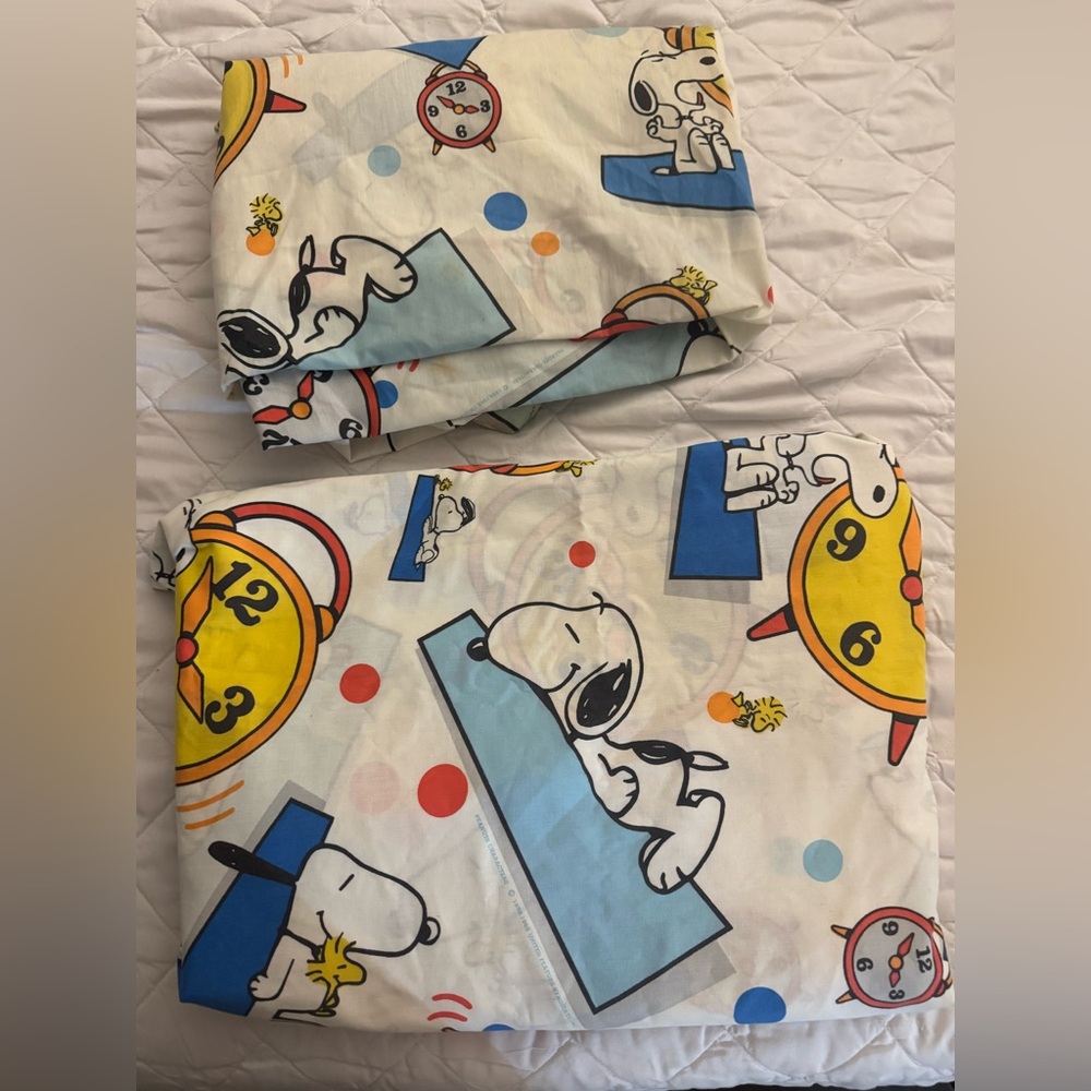 1960s vintage snoopy twin size sheet set